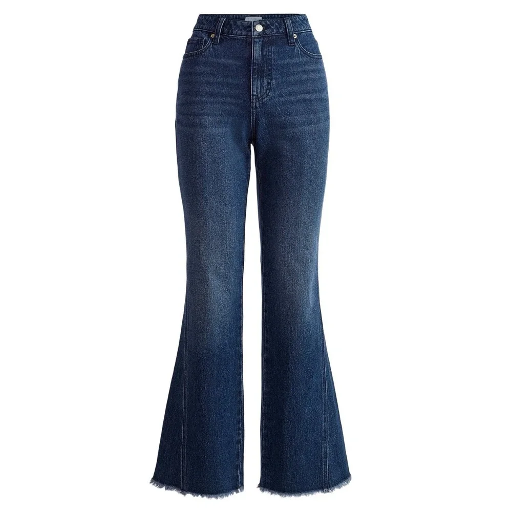 Time and Tru Womens Size 18 High Rise Flare Jeans Side‎ Seam Detail Dark Wash
